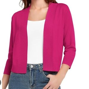Women's Wine Open-Front Cardigan Sweater